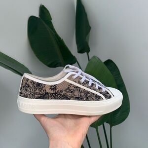 Dior Walk n' Dior Sneakers - Deep Beige Brocade - 37.5 Full Set w/copy Receipt!